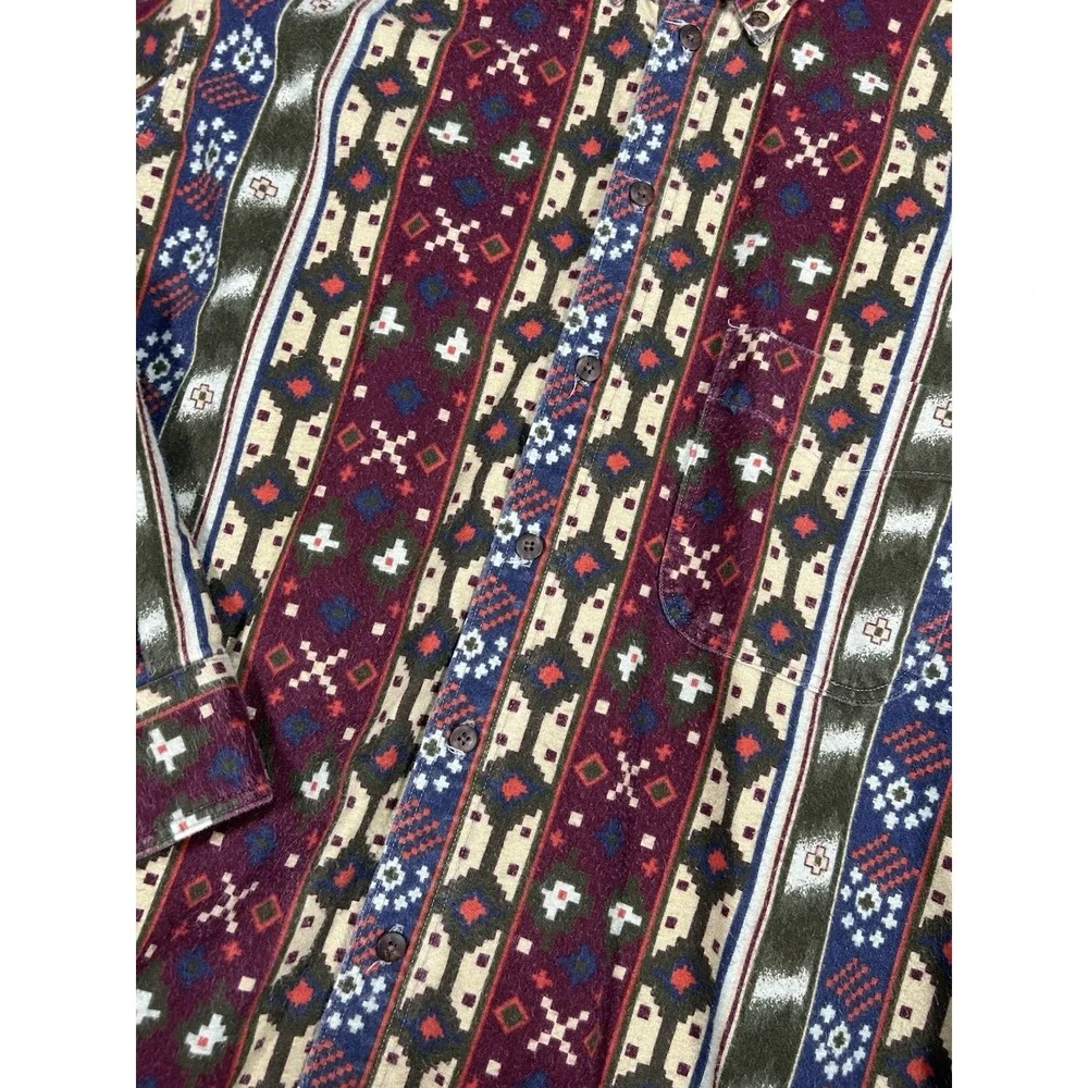 Vintage Woolrich Chamois Flannel Shirt Men's Medium Aztec Southwestern USA‎ Made